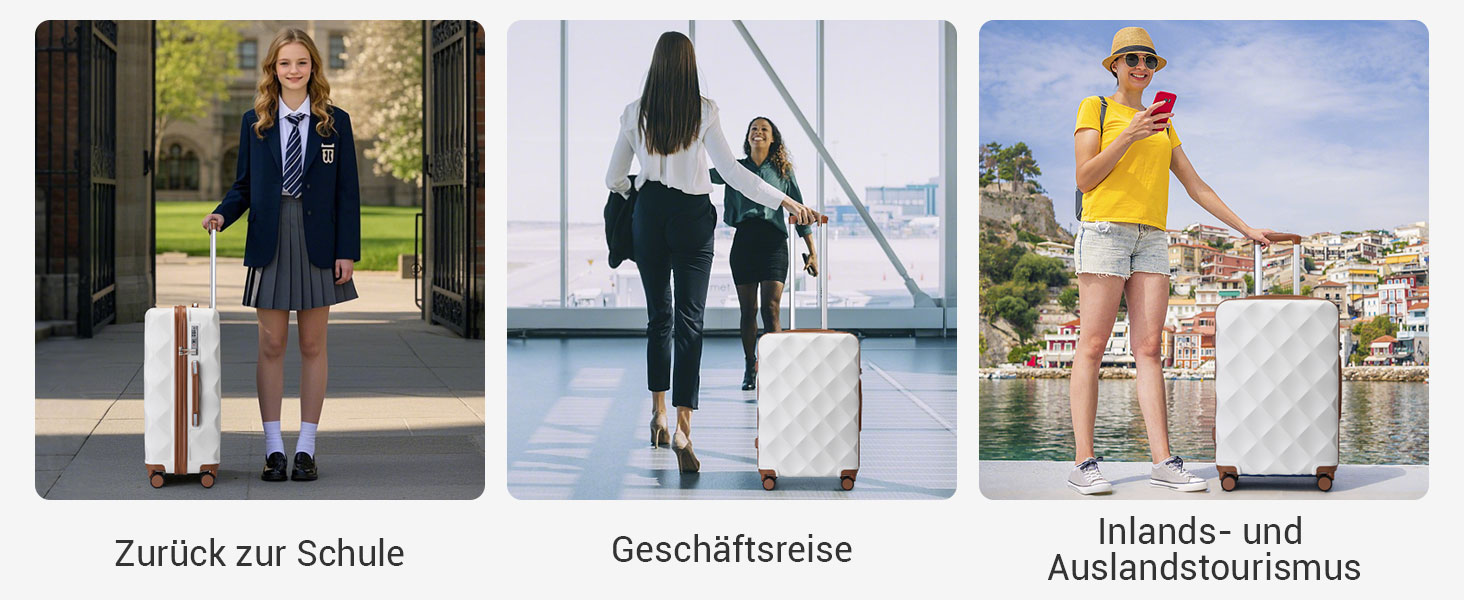 Набір валіз British Traveller: ручна валіза 54x36.5x21.5 см + косметичка 31x25x17 см, ABS+PC, кремовий