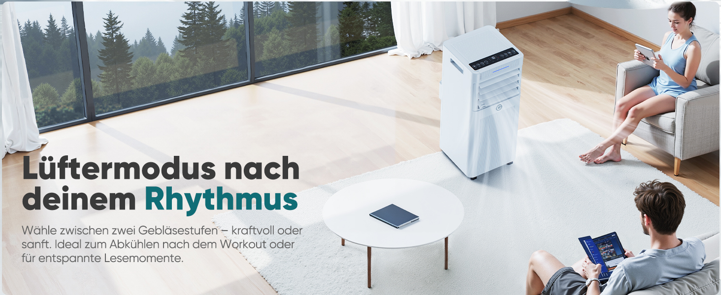 Мобільний кондиціонер 9000 BTU 3-в-1: охолодження, осушення, вентиляція. Пульт, таймер, енергоефективний. Для приміщень до 90 м³ (33 м²)