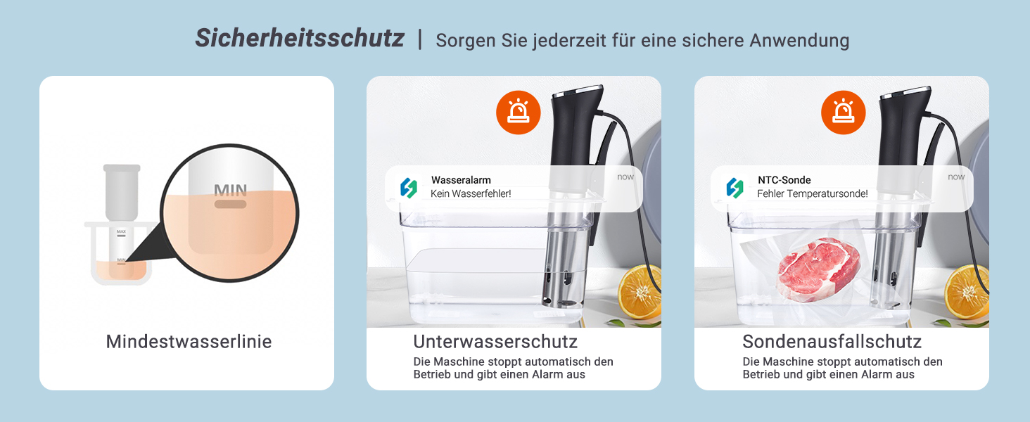 Су-від кухонний нагрівач ISV-300W з Wi-Fi | Професійний су-від для приготування їжі, точна температура ±0,1°C, IPX7 водонепроникність, APP-рецепти
