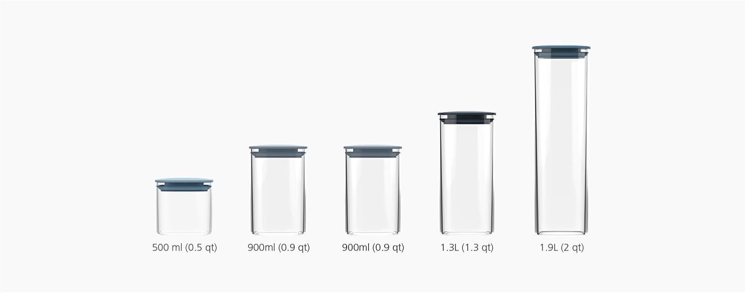 Набір Joseph Joseph з 5 контейнерів для зберігання продуктів у холодильнику, герметичні, сірі, з функціональним тримачем