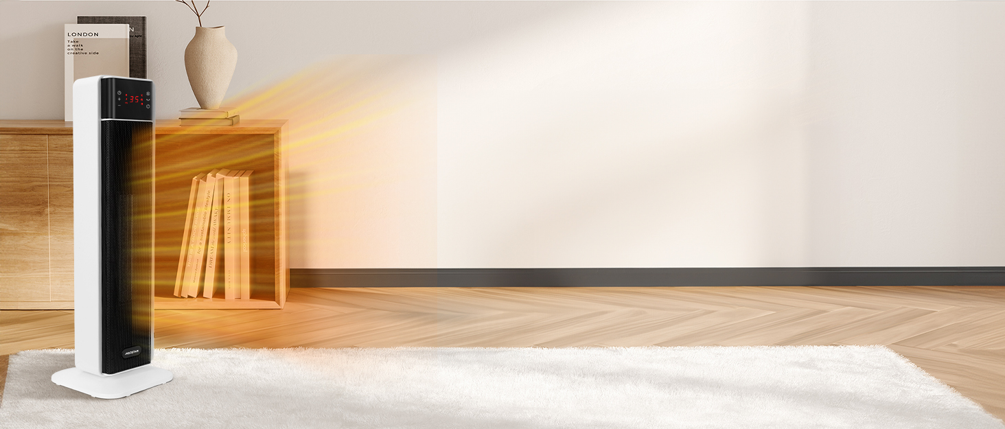 Електричний масляний радіатор Aigostar 2500W з термостатом, 13 ребер, 30 м², 3 режими, захист від перекидання та перегріву, мобільний, 2 шт.