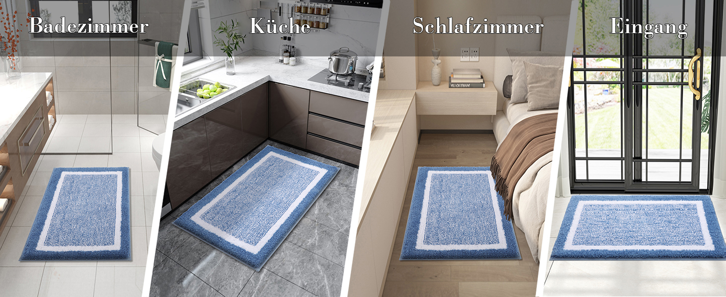 Килимок для ванної кімнати Smiry Non-Slip Super Soft з мікрофібри, що миється, 50x75 см, сірий (40x60 см, синій)