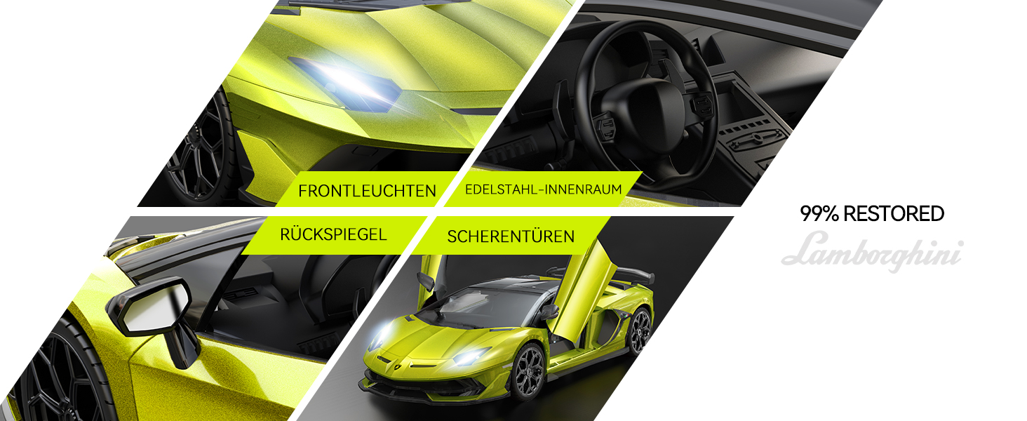 Радіокерований автомобіль Lamborghini 2.4GHz, офіційна ліцензія, зелений колір - іграшка для хлопчиків та дівчаток, подарунок на день народження