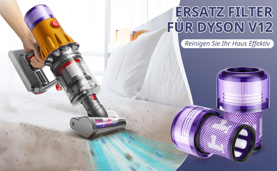 Фільтр для пилососа Dyson V12-2 шт. и Змінний фільтр для пилососа Dyson V12 Detect Slim Absolute/Total Clean/Extra/Fluffy, запасні частини V12 Аксесуари для фільтра Hepa, замініть деталь 971517-01 2 упаковки