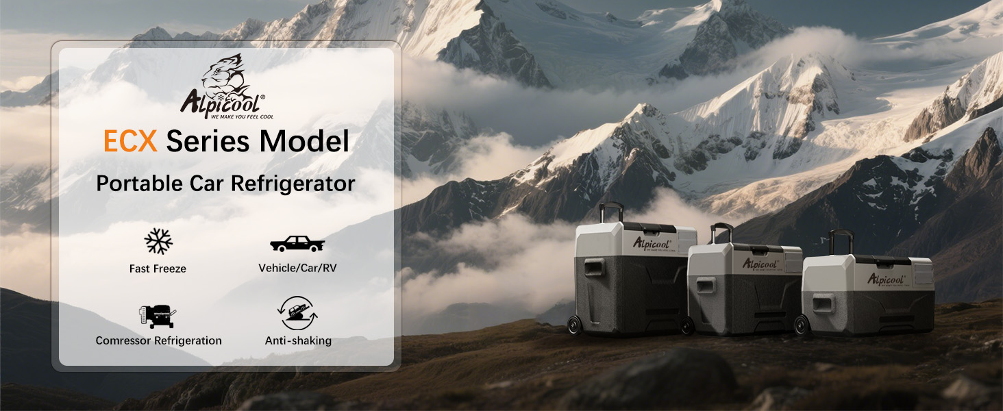 Автомобільний холодильник Alpicool CX50 50л компресорний, портативний, з USB, колесами та телескопічною ручкою для авто, кемпінгу, вантажівок, човнів