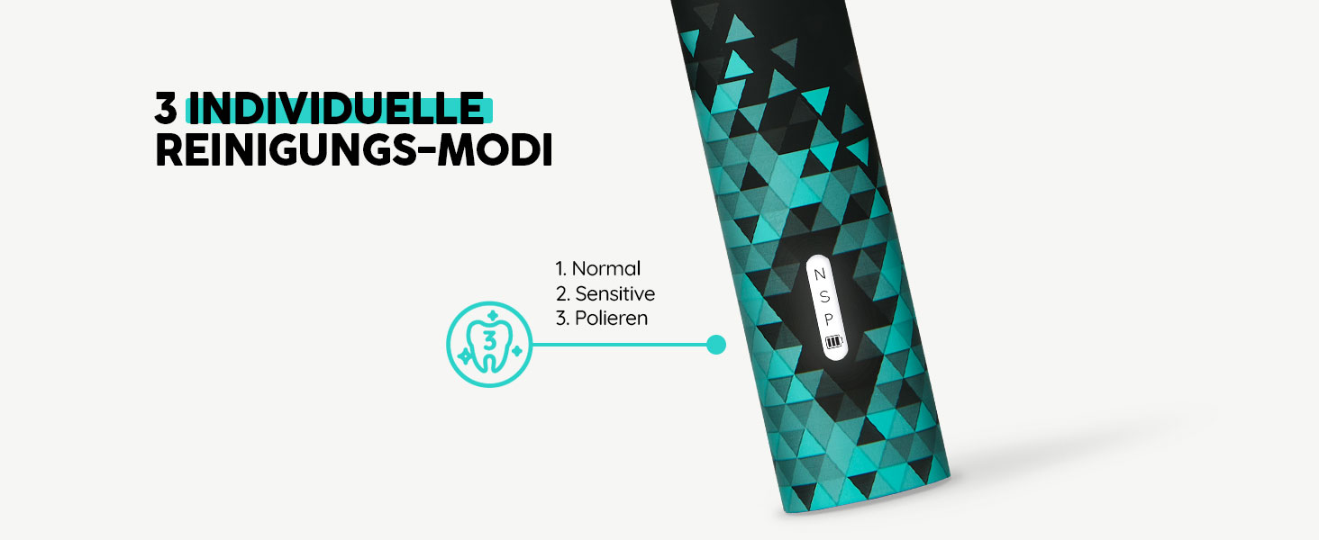 Електрична зубна щітка HappyBrush Eco Vibe 3+ – Чорний/М'ятний – 2 роки гарантії