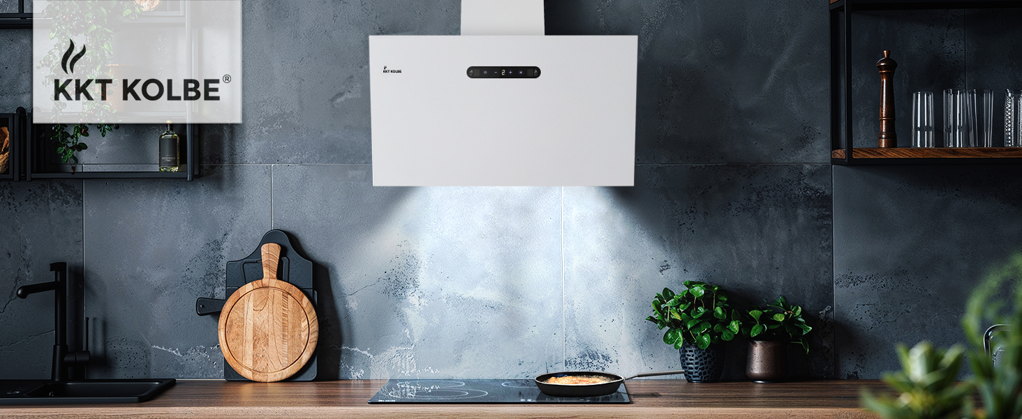 Витяжка кухонна KKT KOLBE BASE6004S 60 см, чорна, скло та нержавіюча сталь, LED-підсвітка, керування жестами та SensorTouch, режим відведення та рециркуляції