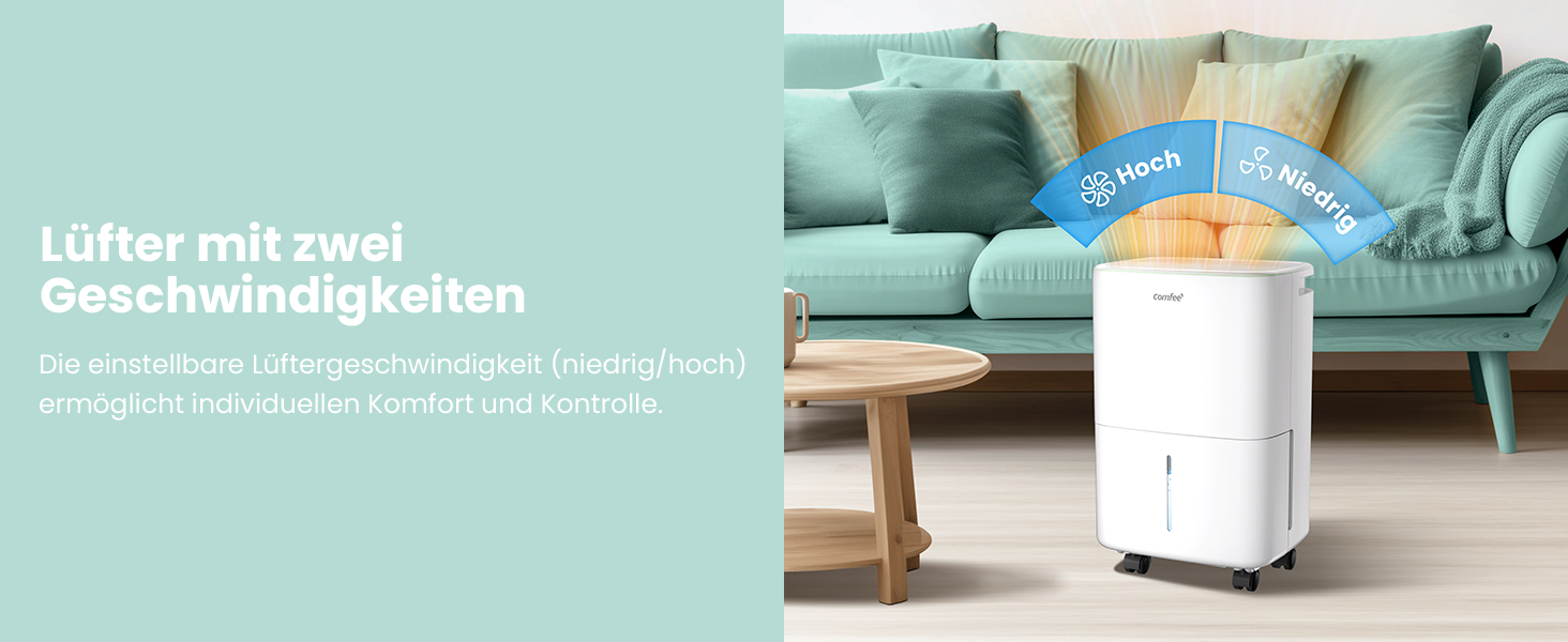 Зволожувач повітря COMFEE 12L з автоматичною відтайкою та дитячим замком, для приміщень до 20 м² (50 м³), екологічний фреон R290