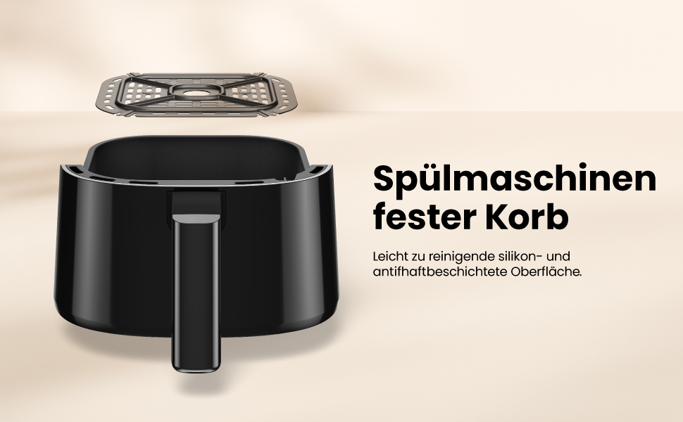 Фритюрниця без олії Chefman 2L: компактна, чорна, з антипригарним кошиком та цифровим таймером