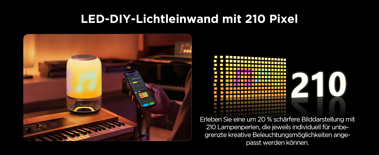 Govee LED лампа з колонкою JBL, Matter-сумісна, акумуляторна, 16 музичних режимів та 100+ сцен