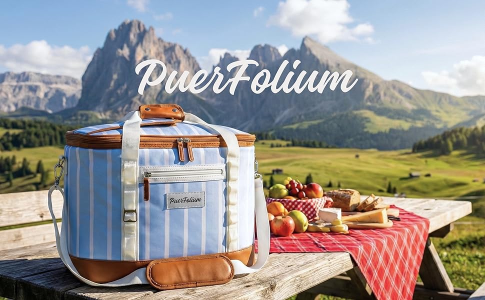 Термосумка-холодильник велика 45л XXL блакитна для пікніка, пляжу, авто, кемпінгу. Ізотермічна сумка-холодильник, складана, ретро