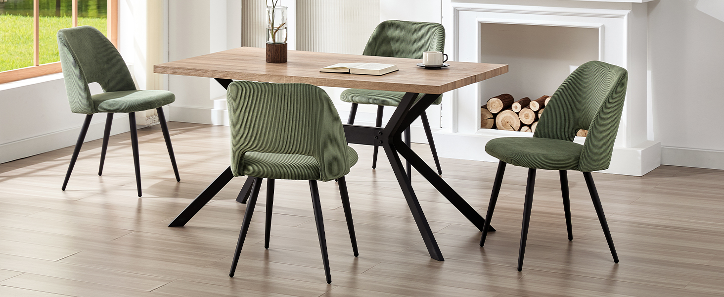 Набір з 4-х обідніх стільців, зелені, крісло-відпочивальник, для вітальні, кухні, спальні, залу. М'який стілець з незалежними ніжками, кОрдовий, для обідньої кімнати.