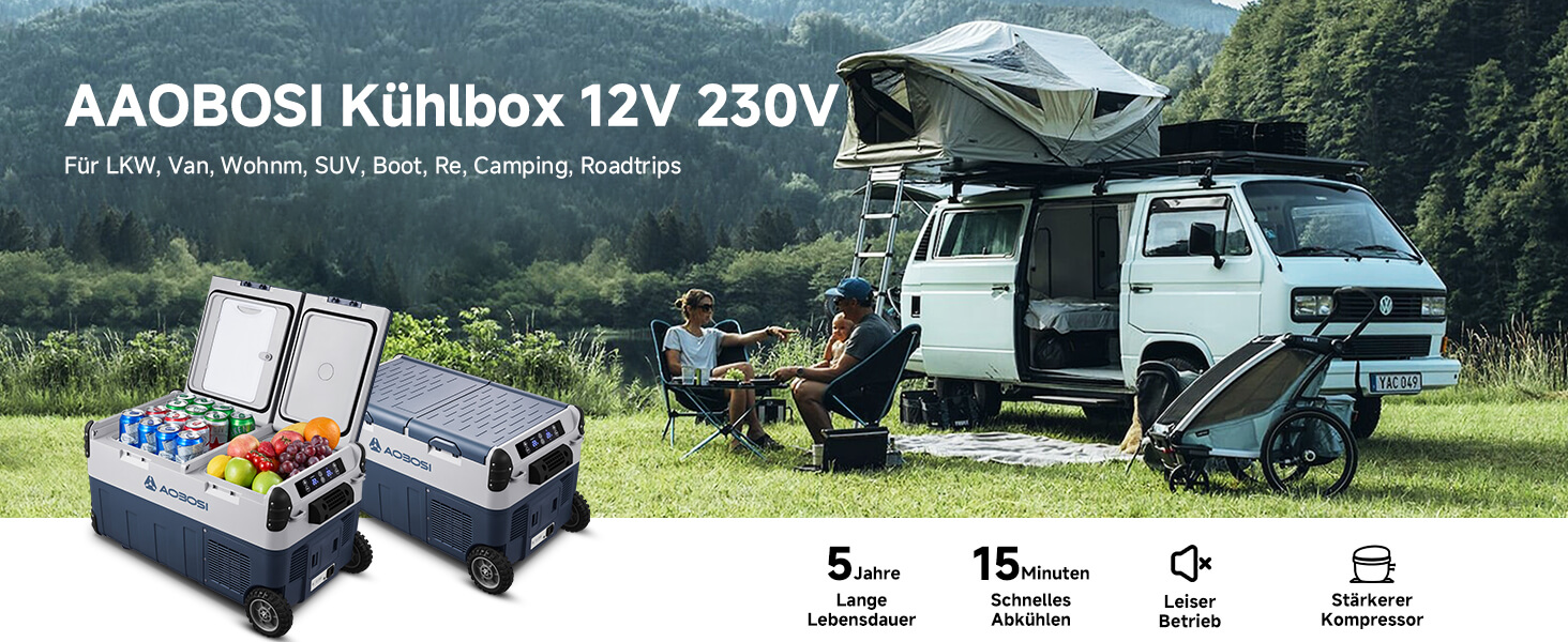 AAOBOSI Компресорна холодильна сумка Dual Zone, 30L, оливковий, 12V/230V для авто, кемпінгу та риболовлі