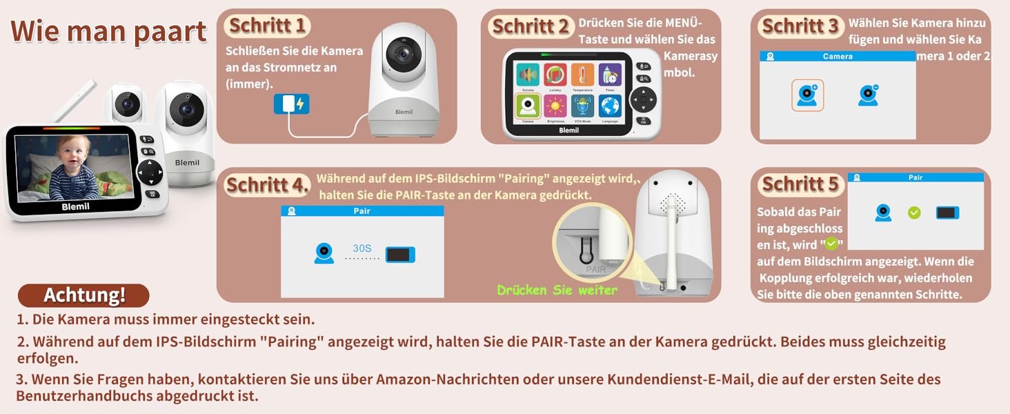 Відеоняня Blemil з камерою та аудіо, 5