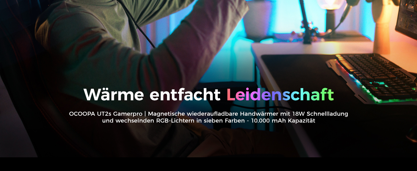 Електричний грійка для рук OCOOPA 10000 mAh, 2 шт. з розділенням, магнітний, 4 режими нагріву, швидкий нагрів, USB powerbank для зими, UT2s (MagTwins) (Pro_Schwarz)
