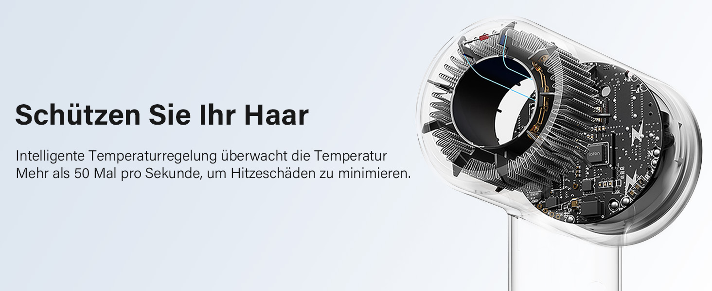 Професійний фен для волосся з дифузором, безщітковий мотор 110 000 об/хв, 400 млн плазмових іонів, низький рівень шуму 57дБ, чорний