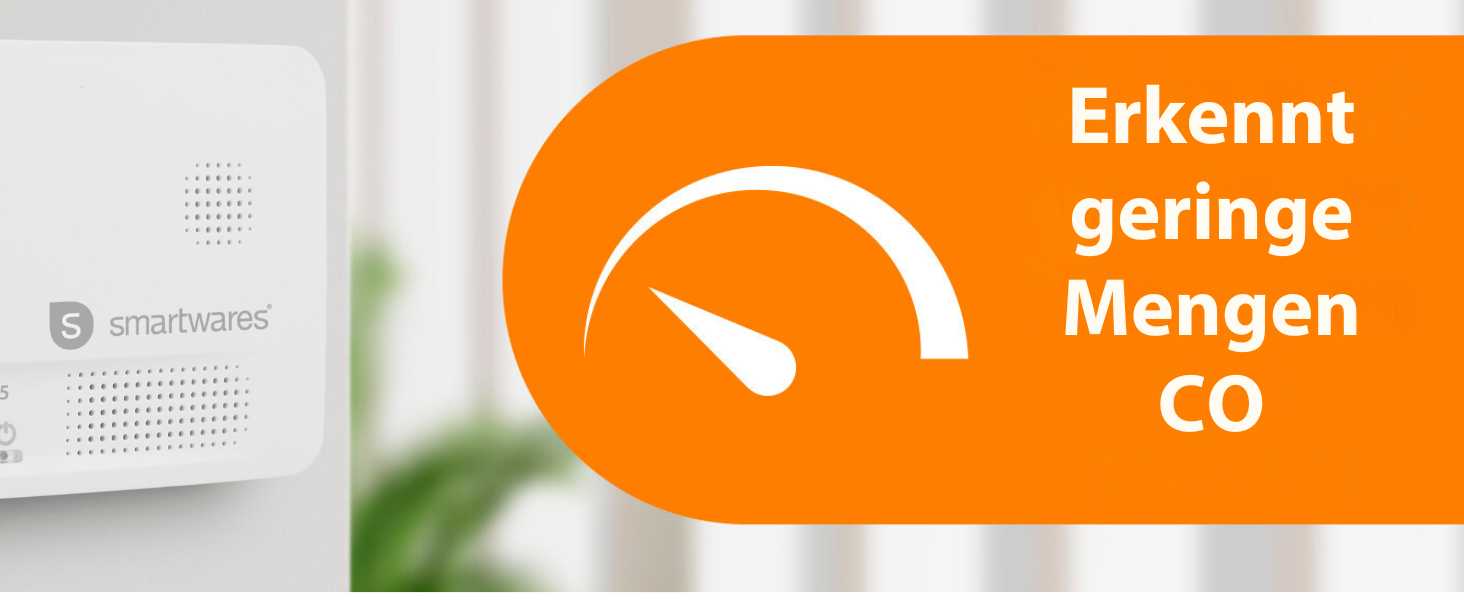 Виявлювач чадного газу Smartwares FGA-13051 з датчиком на 10 років, кнопка тестування, LED-індикатори