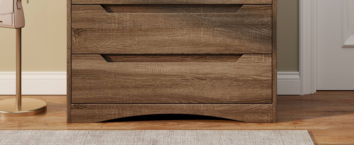 Комод Bealife для спальні з 4 великими шухлядами, комод-шафа з вирізаними ручками та блокуванням від перекидання, шафа-тумбочка ідеально підходить для вітальні, офісу (світло-сірий)