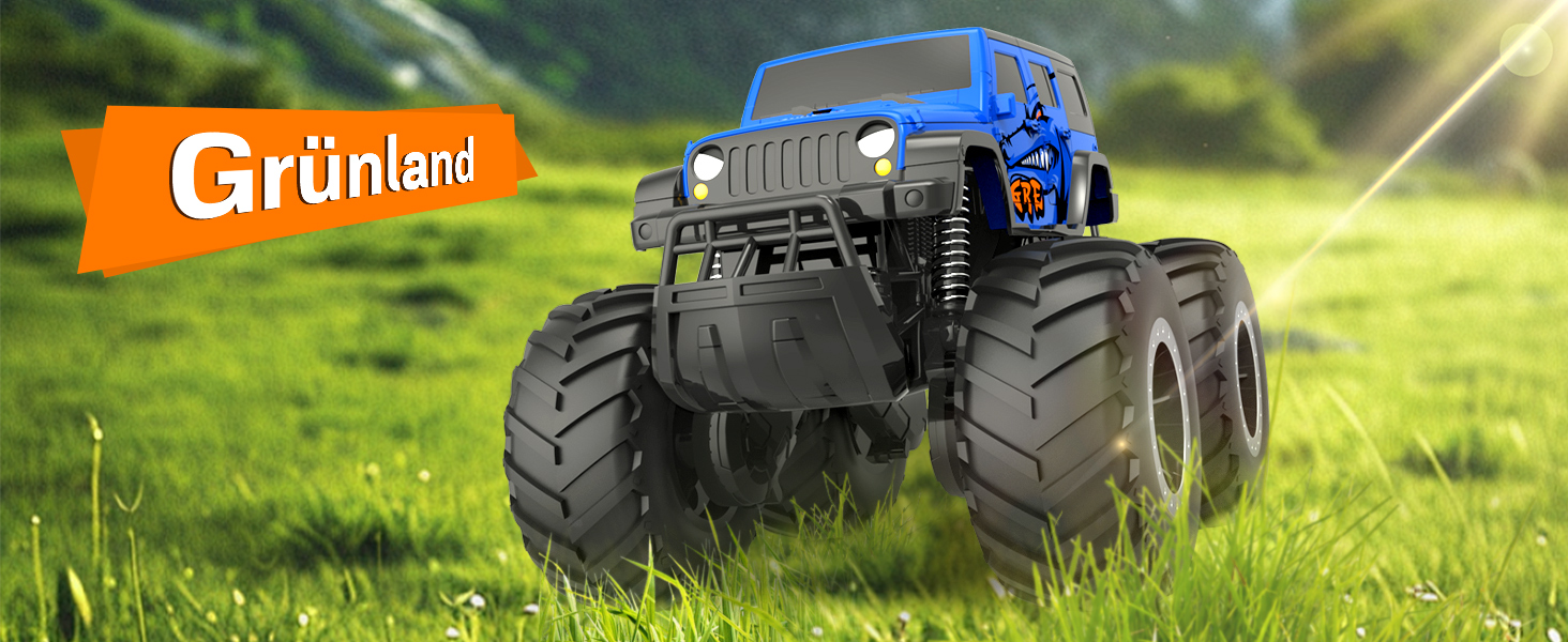 Радіокерований позашляховик Monstertruck 2.4GHz 4WD (до 15+ км/год) з двома акумуляторами, водонепроникний, для дітей від 6 років