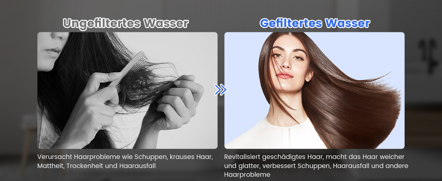 Фільтр для душу MEKO з високим тиском, ручна лійка з 15-шаровим фільтром, шланг 1,5 м, 3 режими, економія води, видаляє хлор, важку воду, важкі метали, темно-сірий