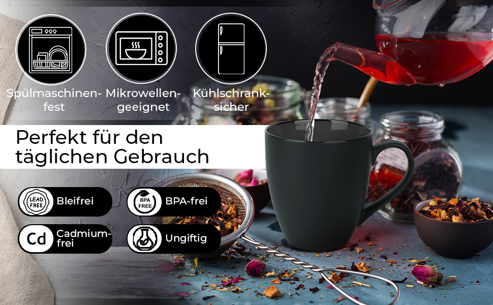 Набір з 6 кавових чашок Miamio Le Papillon, 350 мл, чорний колір