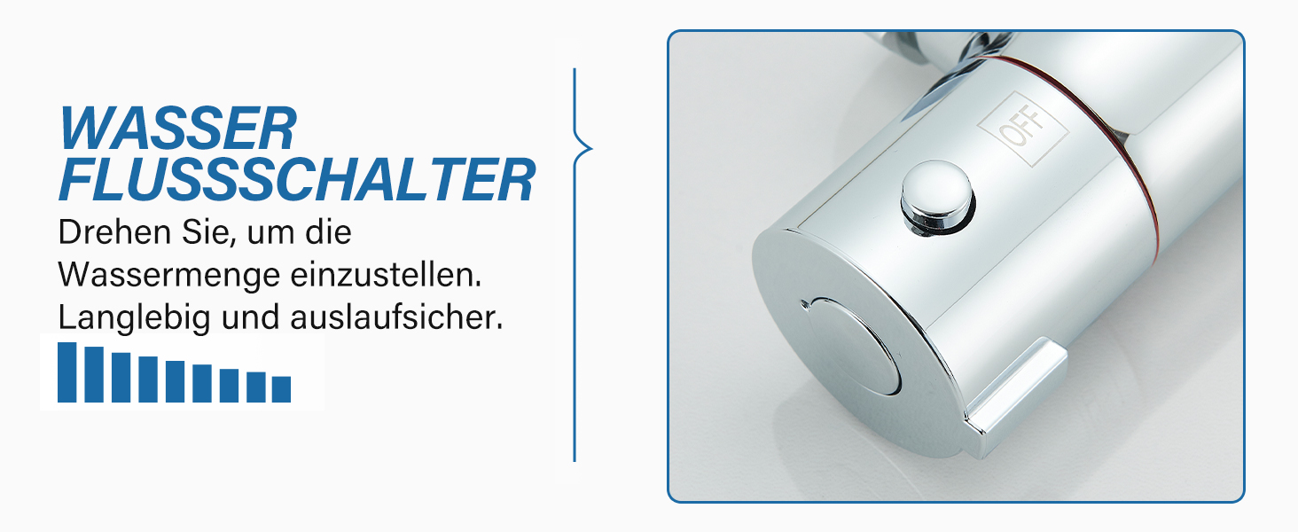 Змішувач для ванни з термостатом, настінний монтаж, для ванної кімнати (хром)