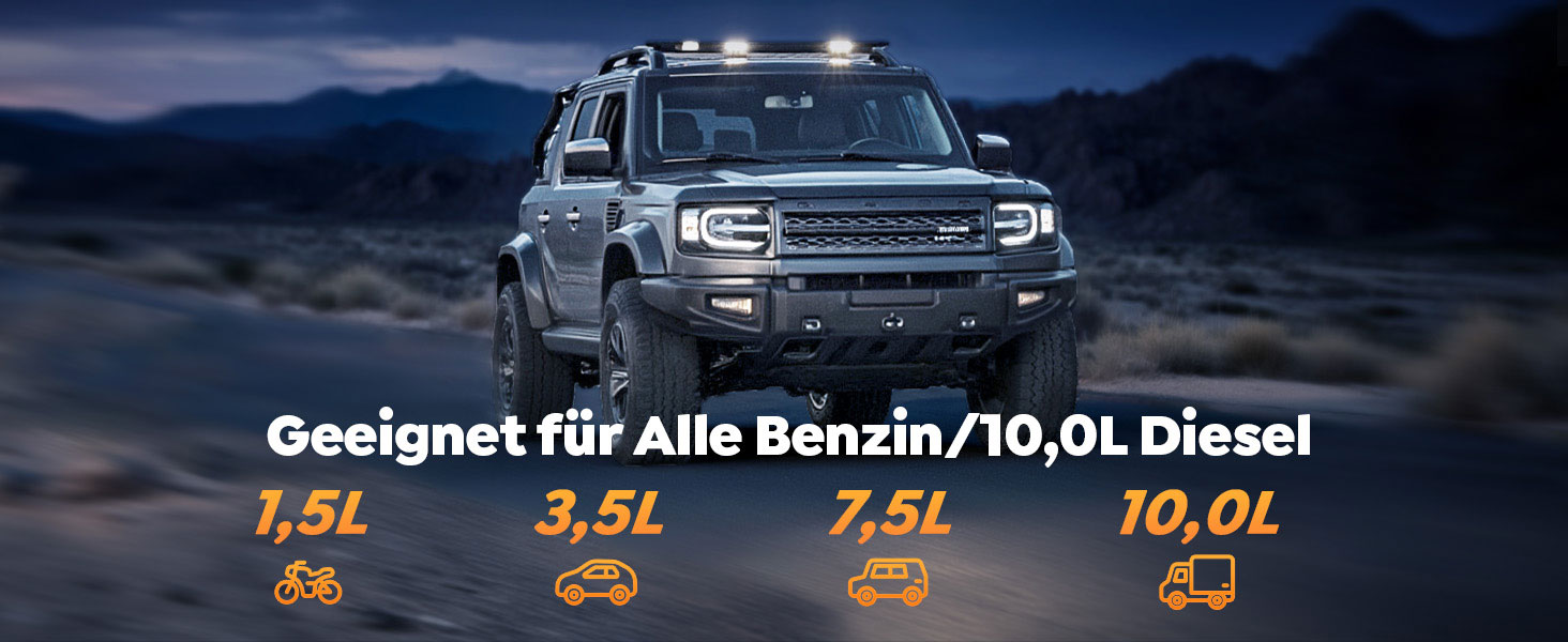 Портативний пусковий пристрій YaberAuto з компресором, 150 PSI, 6000A, 23800mAh, Jump Starter для бензинових та 10.0L дизельних двигунів з LCD-дисплеєм та світлодіодом 500 люмен