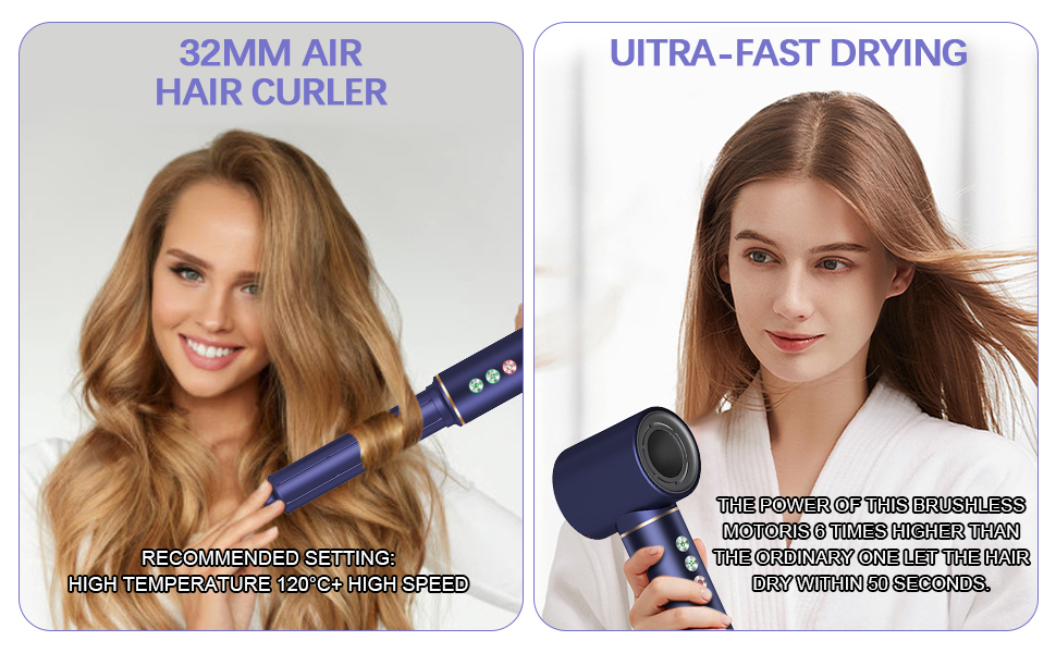 В-1 Airstyler фен з іоном 110000 об/хв, випрямлення, завивка, об'єм, масажний гребінець, 5-