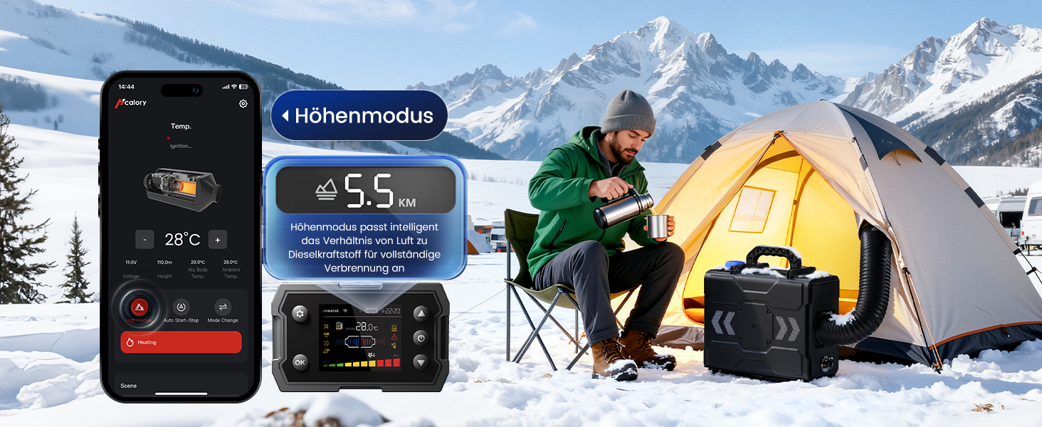 Портативна дизельна повітряна теплова гармата Toolbox 2S 8kW, 220-240V AC / 12/24V DC, з Bluetooth, 6л бак, автоматичний старт/стоп, 2025