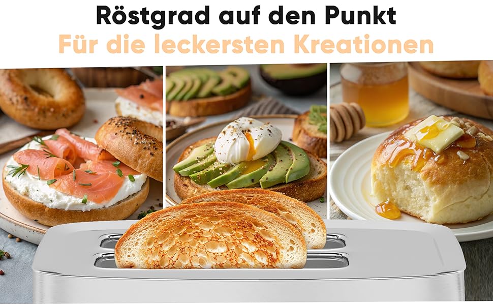 Тостер ProfiCook Edelstahl PC-TA 1279 сріблястий - 2 слоти, для бутербродів, вафель та булочок, з насадкою для булочок, нержавіюча сталь