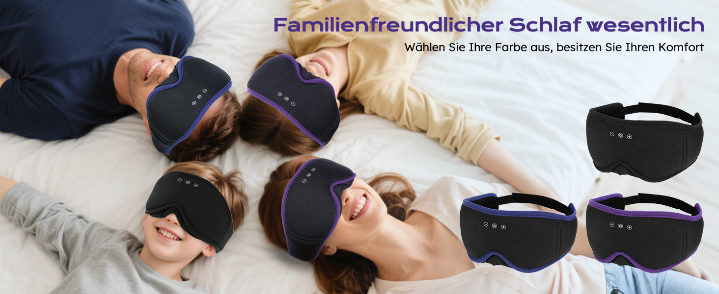 Маска для сну 3D Bluetooth з навушниками LC-Dolida для жінок та чоловіків, повна світлоблокада, комфорт на всю ніч. М'які навушники для сну під час подорожей, в ліжко (фіолетова)