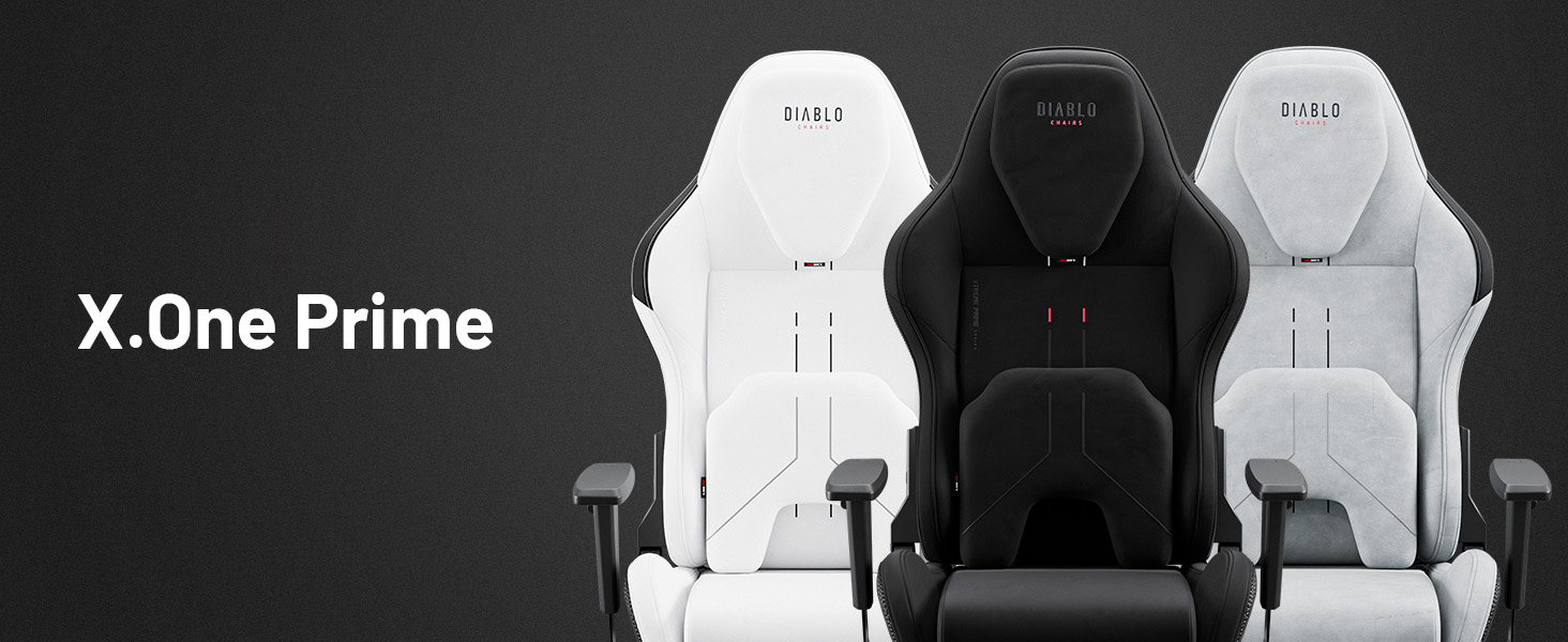 Ігровий крісло Diablo Gaming X.One Prime з підголівником та охолодженням, металева база, регульовані підлокітники, 140 кг, білий