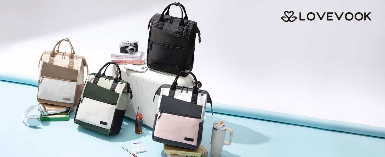 LOVEVOOK Рюкзак для жінок, 15.6 дюймів, рюкзак для школи, підліток, дівчина, велика кишеня для пляшки, велике відкриття, сумка для роботи, шкільний рюкзак, рюкзак для подорожей, універсітету, чорний