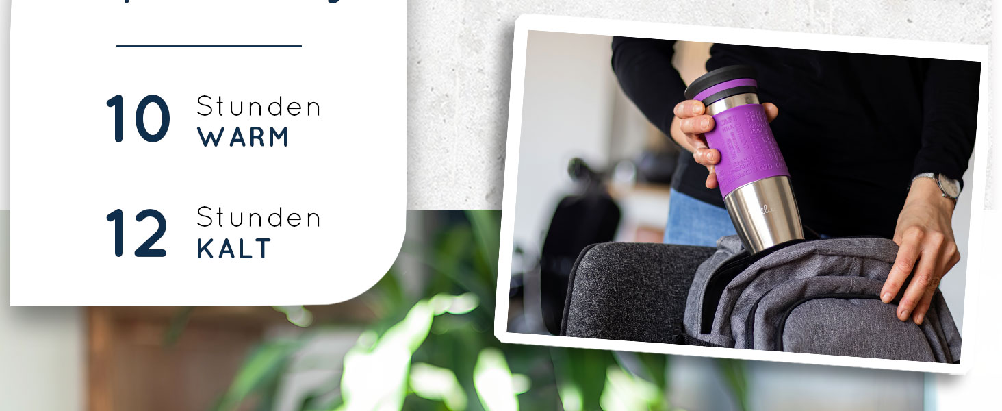 Термокружка Milu 450 мл, 370 мл з нержавіючої сталі, для кави 'to go', з подвійними стінками, не протікає, чорна