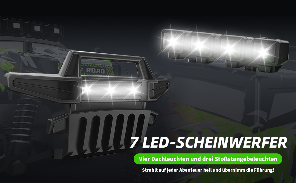 Радіокерований позашляховик Carox 1:18 2.4GHz 25 км/год з підсвічуванням, Monstertruck для гри