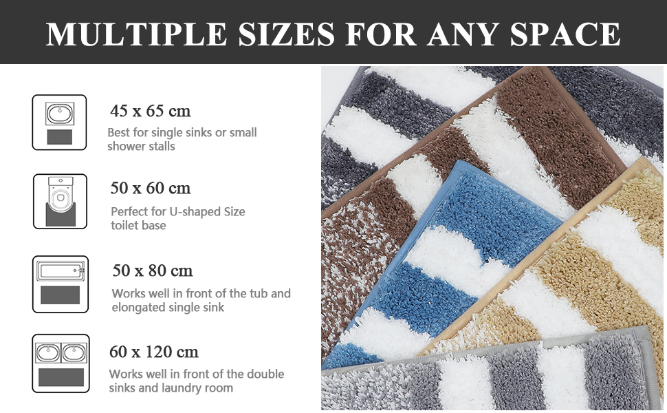 Килимок для ванної кімнати Pauwer з мікрофібри, 60 x 120 см, м'який, швидковисихаючий, антиковзний, для дому, сірий