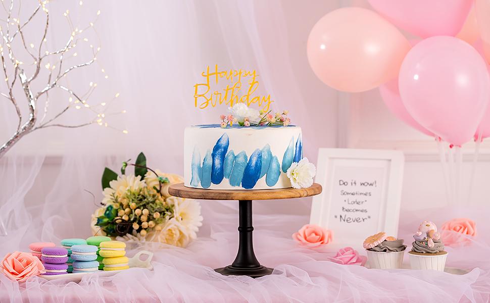 Підставка для торта Nuptio Rustikaler: дерев'яна, чорна, діаметром 25 см, для весілля, дня народження, дитячого свята