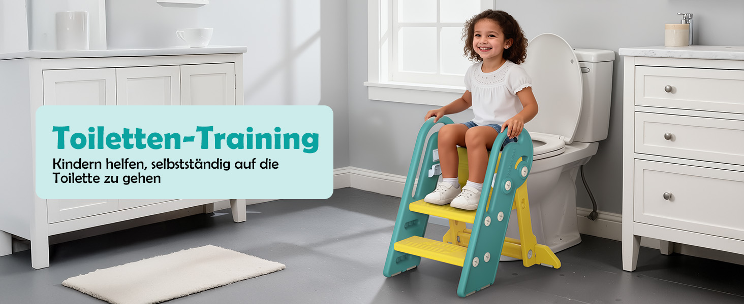 Дитячий підсвічник Onasti Tritthocker Kinder: регульована висота, 3 сходинки, з ручками, складний, анти-кіп та анти-ковзний, для кухні, ванної, раковини та туалету (сірий) сіро-білий (зелений)