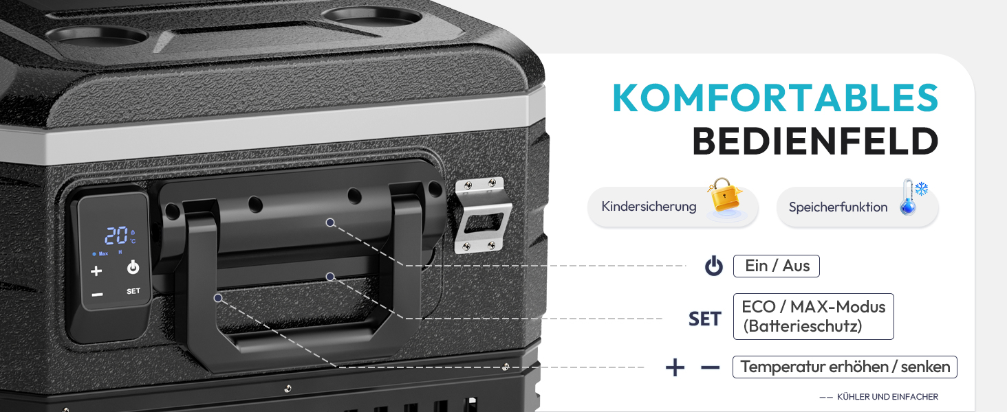 Автомобільний компресорний холодильник EUHOMY 79L з Wi-Fi, -20℃~20℃, 12/24V/240V: для кемпінгу, подорожей, риболовлі