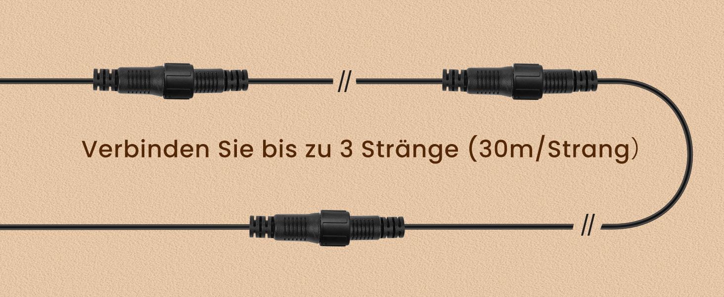 Гірлянда світлова зовнішня диммирувана 60м, G40 LED, 104 пластикові лампочки, вологостійка IP45, для саду, тераси, дерев, вечірок, 2700K тепле біле світло (2x30м), з пультом керування