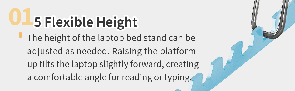 Стіл для ноутбука на ліжко з регульованими ніжками та тримачем для чашки, підставка для читання, стіл для сніданку на диван, ліжко, терасу, балкон (Білий, Синій)