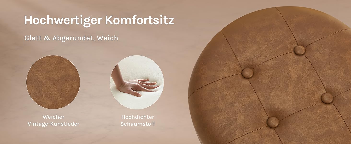 Барні стільці WOLTU 2 шт. з місцем для зберігання, регульовані по висоті, 360° обертання, для кухонної вишки, їдальні, бару, кухні, вітальні, штучна шкіра, метал, коричневий, вінтажний стиль