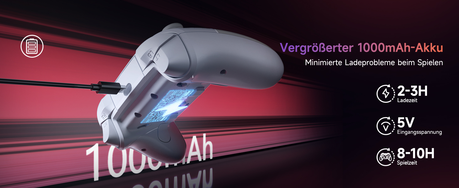 Бездротовий контролер EasySMX X20 з RGB підсвічуванням для PC, Switch, Android. 2 в 1 тригери, знімний джойстик, механічні кнопки, 6-осьовий гіроскоп, білий