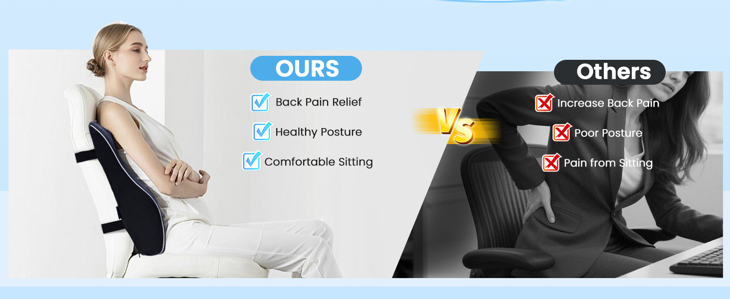 Подушка для попереку SUPA MODERN для офісного крісла та автосидіння, з піни Memory Foam, чорна, велика