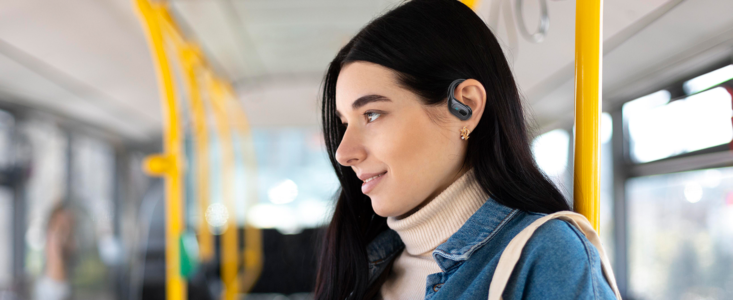 Навушники Aptkdoe Sport Bluetooth 5.3, 75h HiFi, водонепроникність IPX7, вушні гачки, чорний