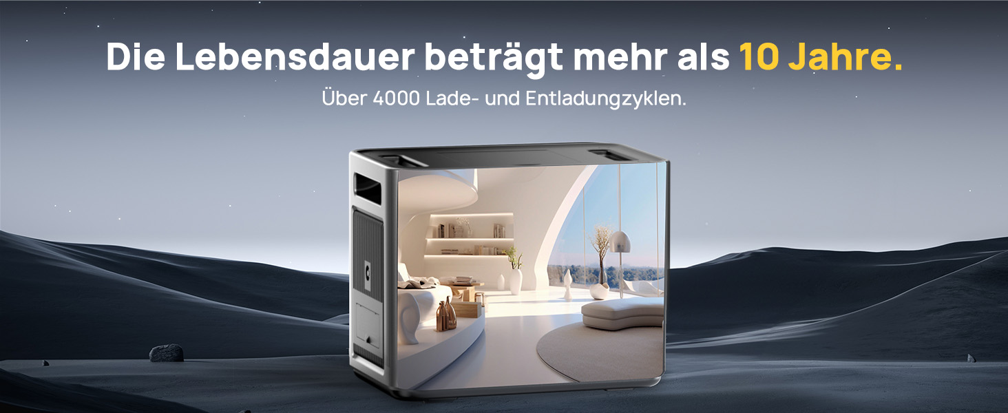 Портативна електростанція AFERIY 3840Wh з LiFePO4 акумулятором, USV, 3 виходи 3x230V AC (7200W пікова потужність), 2200W швидка зарядка, для кемпінгу та подорожей