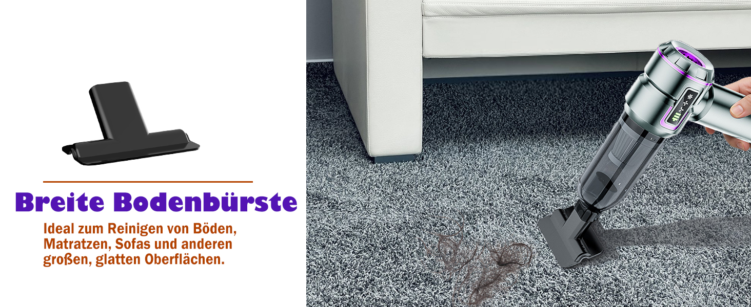 Акумуляторний ручний пилосмок 25000Па 100W з безщітковим двигуном, функцією видування та всмоктування, 6000mAh, 3 режими роботи, для авто, дому та офісу