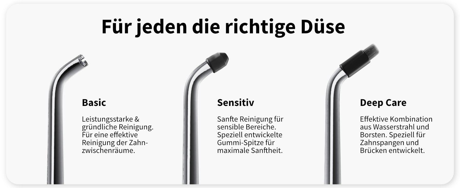 Munddusche AQUADENT A2 | Бездротова | Для дому та в дорогу | Water Flosser | Ефективне очищення міжзубного простору | 3 програми | Чорний