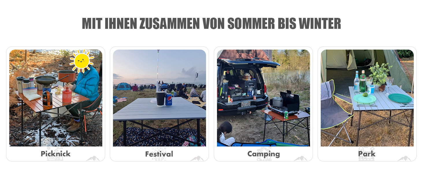 Складаний кемпінговий стіл PORTAL з алюмінієвою стільницею, навантаження до 80 кг, з сумкою-чохлом для пікніка, гриля, саду та балкона, коричневий