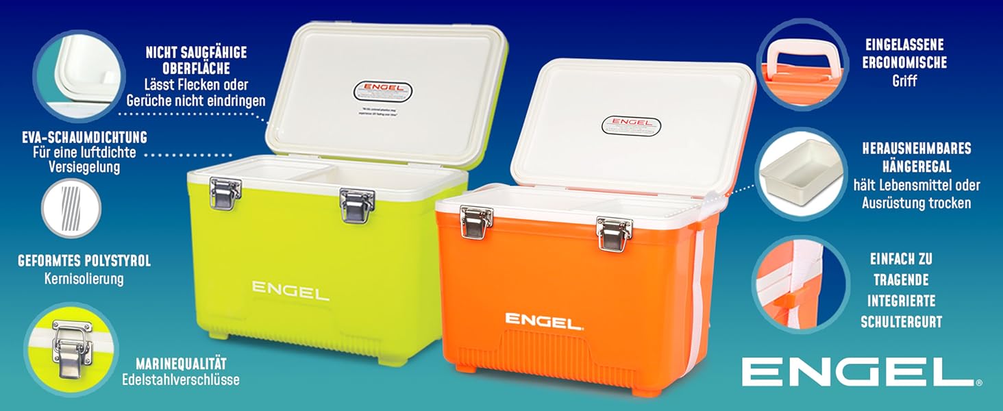 Термобокс ENGEL 30qt (28.4л) герметичний, портативний для кемпінгу, пікніка, туризму - охолоджувач без електрики, колір: блакитний